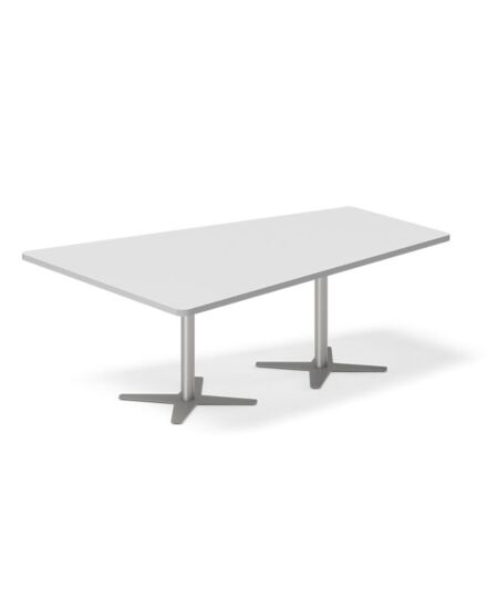 Møtebord DNA, lys grå trapesformet bordplate