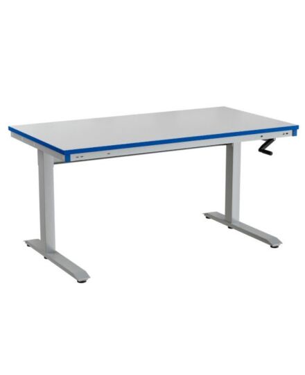 Arbeidsbord ErgoNomi 1500x800 mm med grå HPL bordplate