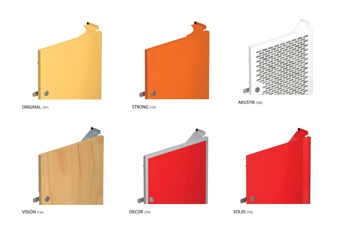 Bilde som viser forskjellige varianter av standard døralternativ til Sonesson garderobeskap.